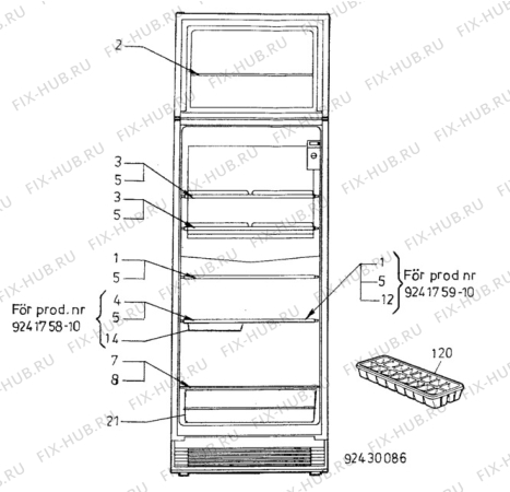 Взрыв-схема холодильника Unknown ER3600D - Схема узла C10 Interior